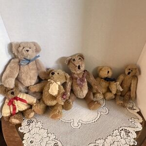 VINTAGE**Boyds Bears Russ Sugar Plum Bears Plush Vintage Collector Bear Lot of 6